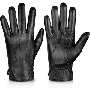 Alepo Gloves Man Black Cashmere Winter Warm Touchscreen Lined Driving Motorcycle